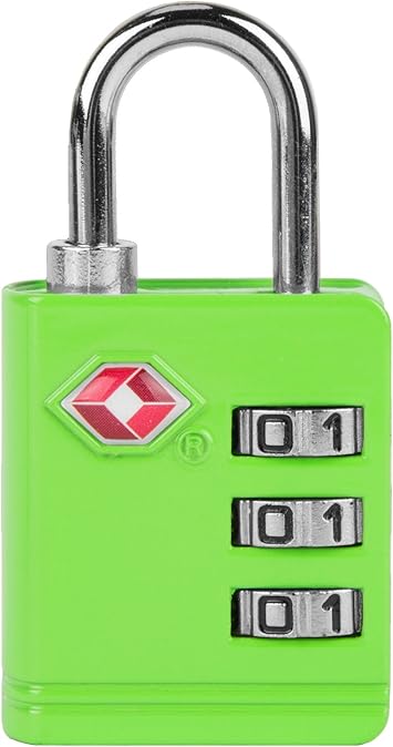 Sure Lock - Cadenas à combinaison réinitialisable à 4 chiffres approuvée TSA avec alerte d'ouverture, cadrans
