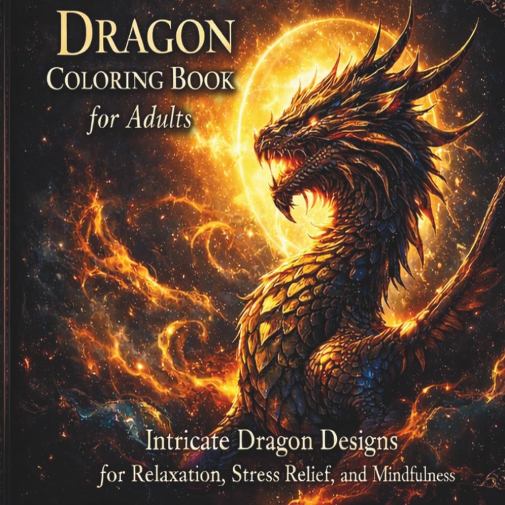 Epic Dragons: An Adult Coloring Book: Intricate Mythical Dragon Designs for Relaxation, Stress Relief, and Creative Expression
