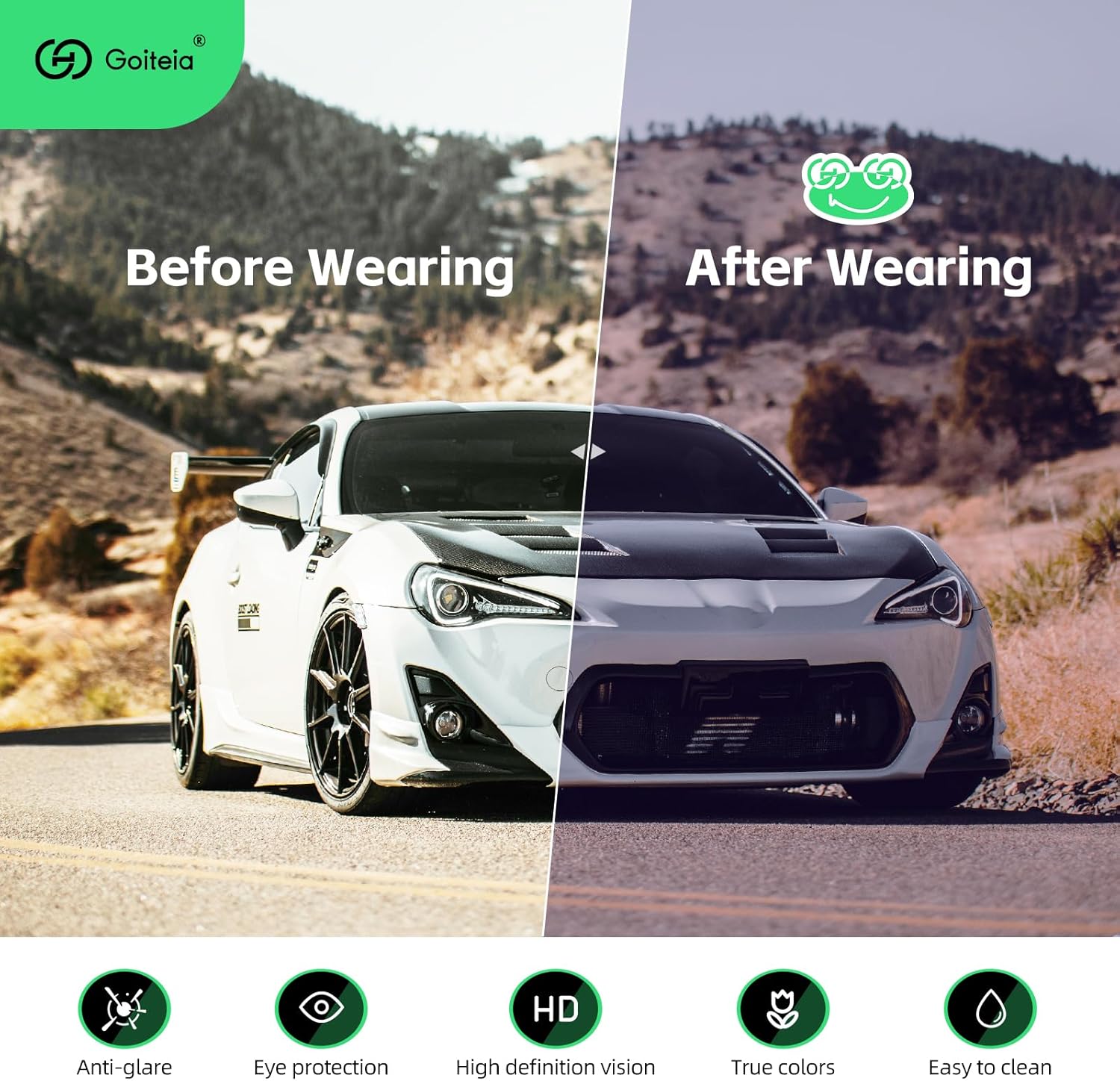 Goiteia Oversized Polarized Clip on Sunglasses over Prescription Glasses for Women Men, Round Stylish Framed Like Sunglasses - Image 5