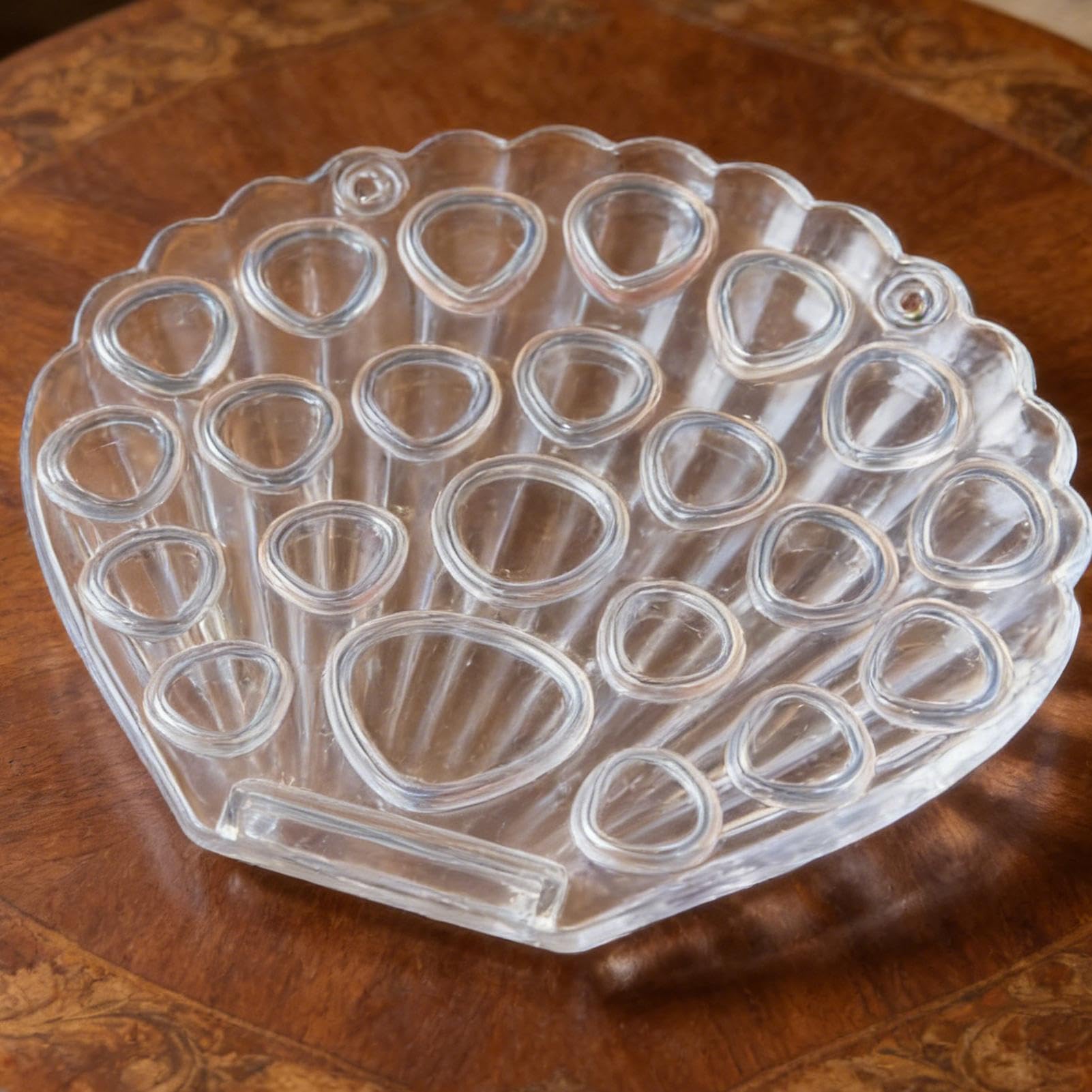 Magnetic Shell Holder, Acrylic Jewelry Box for Small Treasures with Portable Travel Design, Clear Multi Grid Storage Tray Case, Desktop Vanity Showcase Ornament Collection Cabinet Display Tray