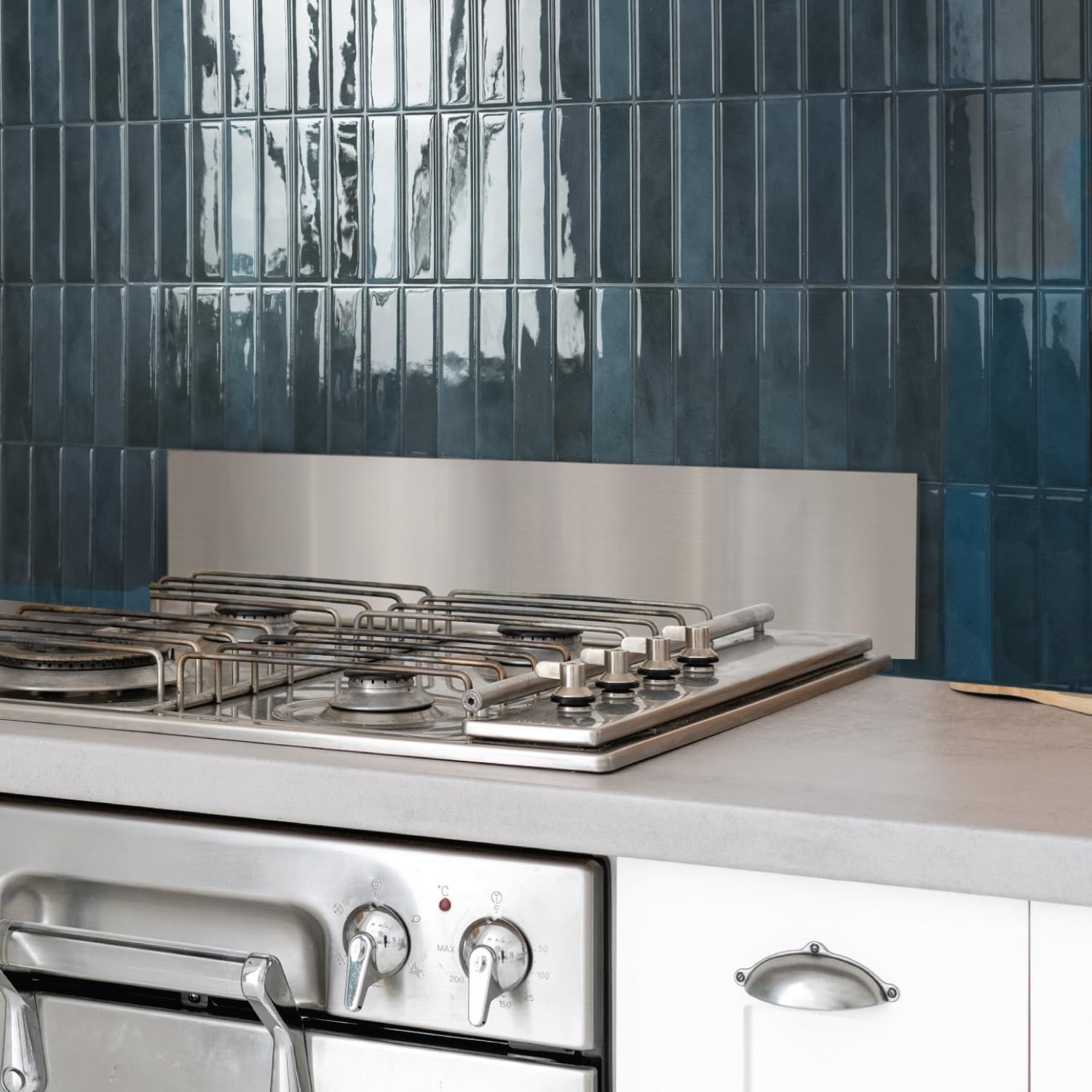 Blue 3D Adhesive Peel and Stick Backsplash Tile 5-Pack