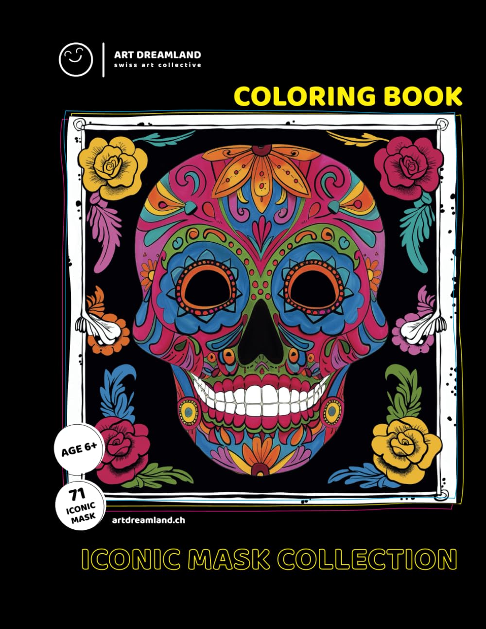 Iconic Mask Collection album coloriage adulte activité créative masque du monde