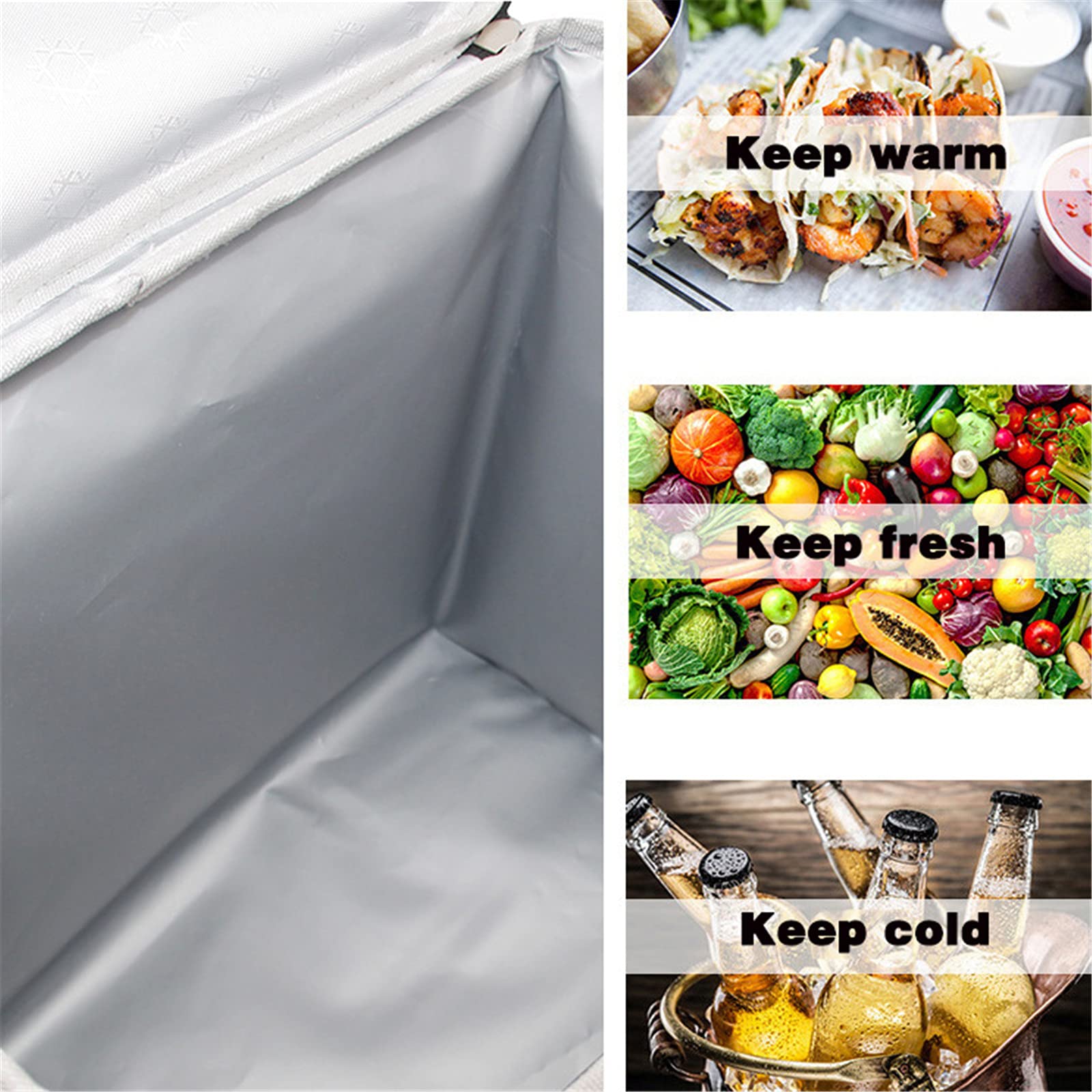 Sac Isotherme,Grande Portable Lunch Bag Sac-Glacière Cooler Bag Sac De Repas Glaciere Souple Isotherme 35L,pour Plage Camping Travail BBQ (Blue)
