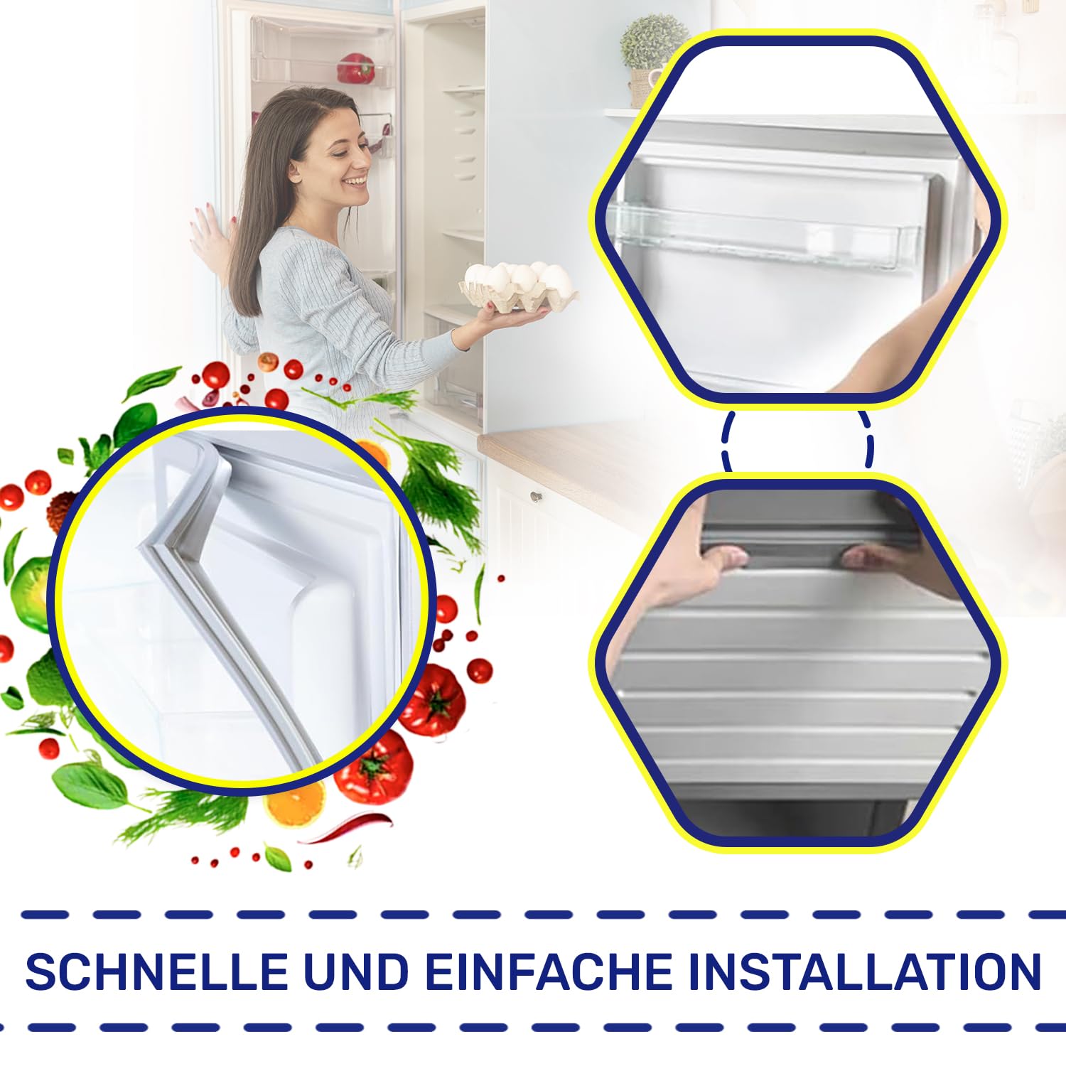 Kit Universal Magnet Kühlschrank Dichtung 1300x700 mm für Kühlschrank mit Gefrierfach - Garantie 10 Jahre - MONTERAL