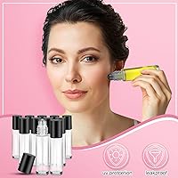 Vista 4 de Sumind 150 botellas de aceite esencial con rodillos de vidrio de 0.3 fl oz, botellas vacías con bolas de acero inoxidable a prueba de fugas con 5