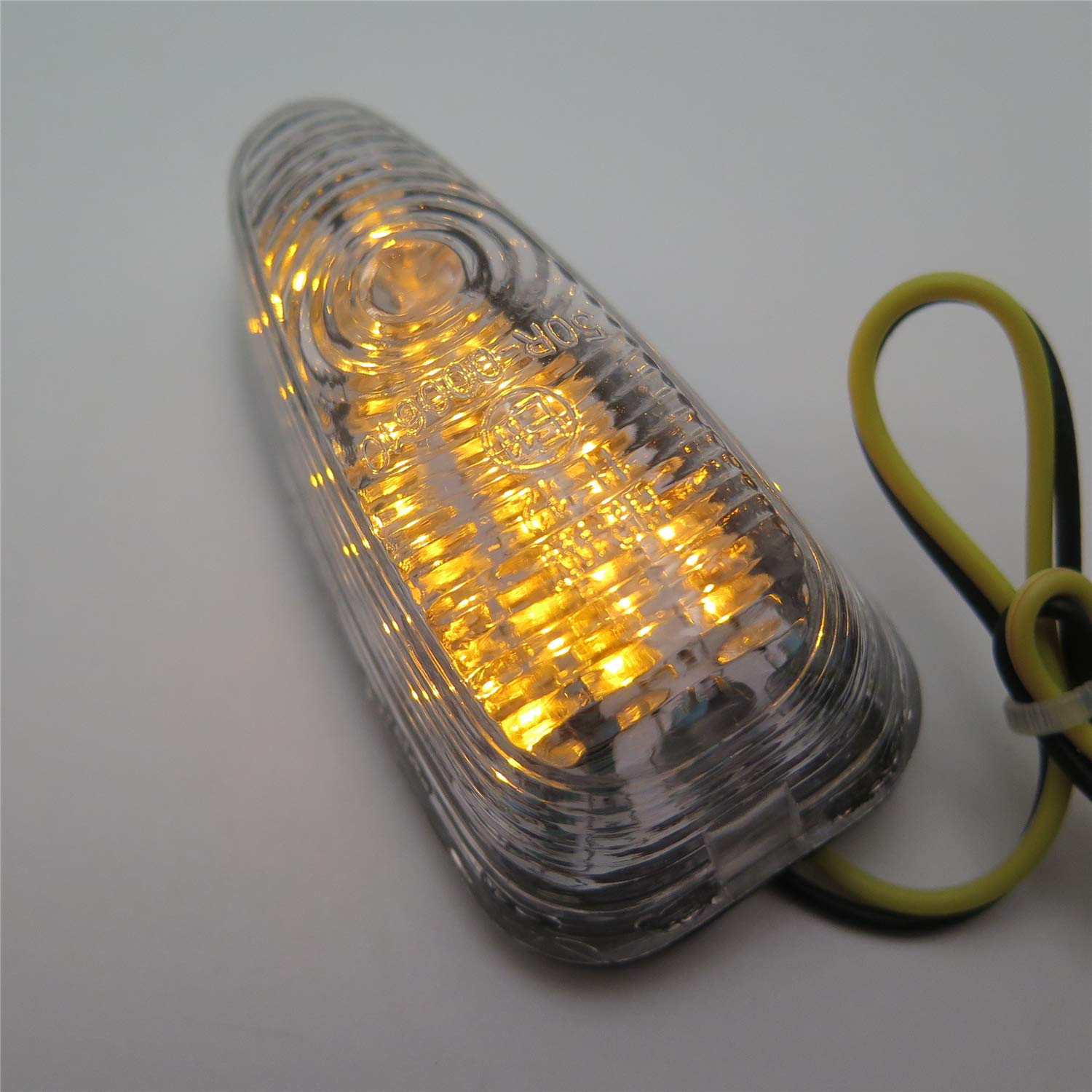 HONGK- Clear Flush Mount Motorcycle Led Turn Signals Blinker Lights Universal Bike [B01C0SUAMM]