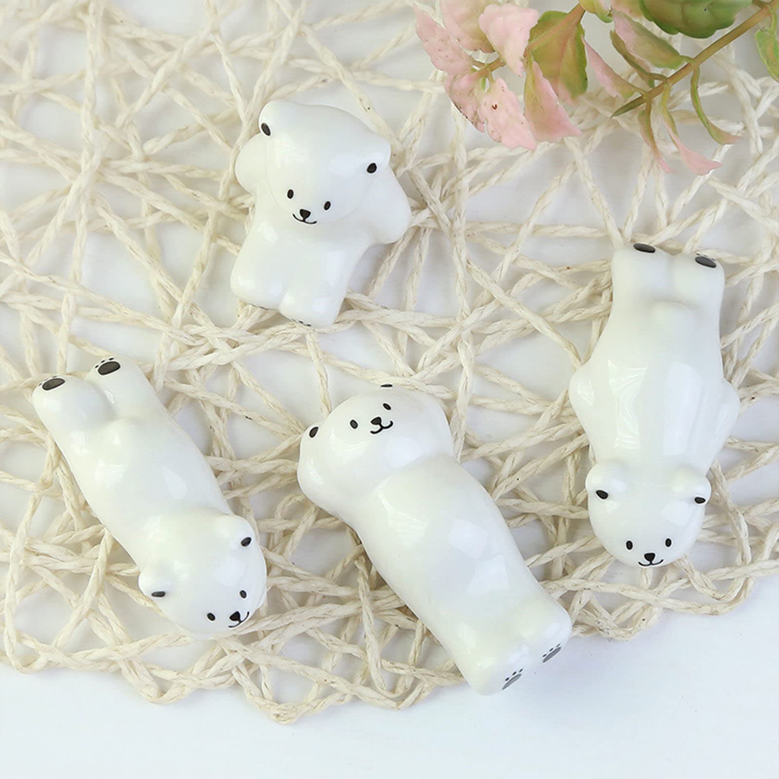 Supporto per poggia Bacchette in Ceramica e Porcellana a Forma di Simpatico Orso, per Decorazioni di Interni