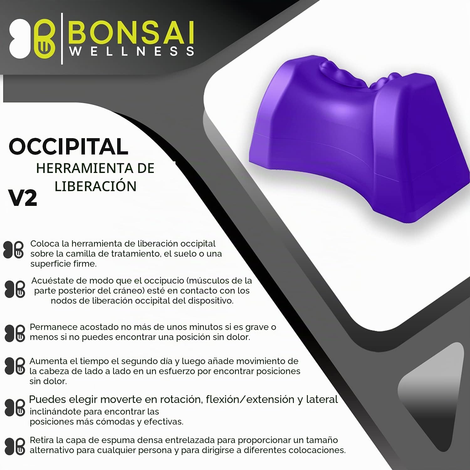 Herramienta de liberación occipital 2.0 - Tracción cervical para dolor de cuello y hombros, dispositivo giratorio de alineación quiropráctica para terapia de puntos gatillo, dolores de cabeza, migraña