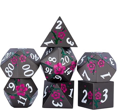 DND - Juego de dados Dungeons and Dragons D20, dados de rayas metálicas con funda de regalo, juegos de dados poliédricos para juegos de mesa, dados