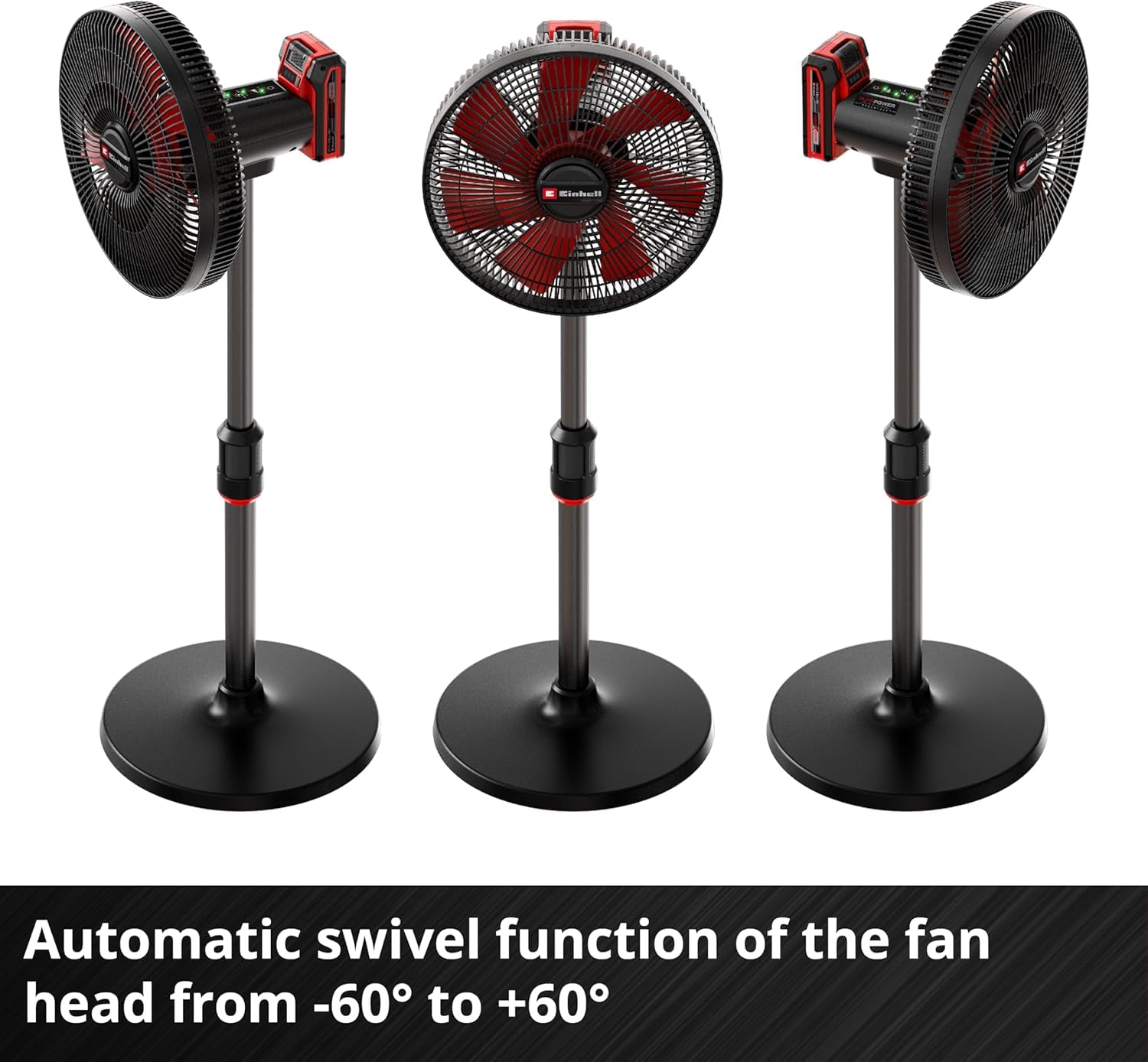 Einhell Wentylator bezprzewodowy GE-CF 18/320 Li-Solo Power X-Change (18 V, silnik bezwęglowy, 4 poziomy prędkości, bezstopniowa regulacja, wiele możliwości mocowania, sprzedawany bez akumulatora)