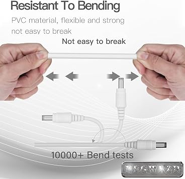 Charger fit for Bitvae D2/R1/R2/S2 Electric Toothbrush, C2/C5/C6 Water Dental flosser, Foreo ISSA, Lelo - 5V Wall Power Adapter + DC Cable 3.3 feet
