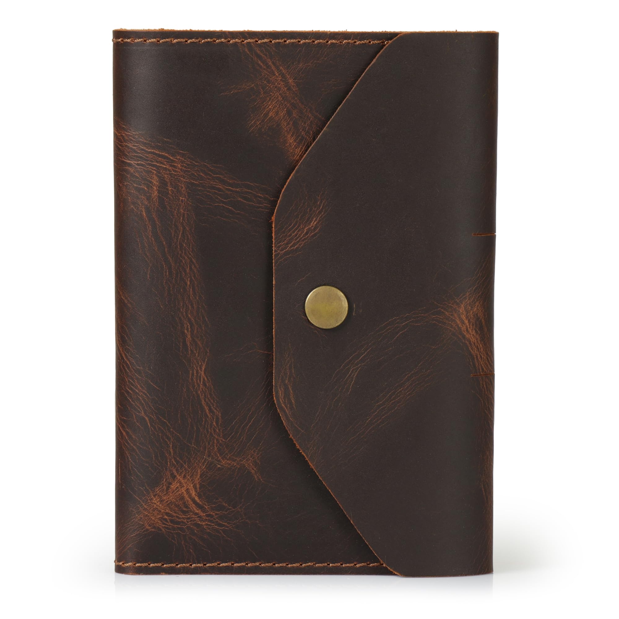 Londo Porte-Documents en Cuir Véritable avec Bloc-Notes et Fermeture à Pression