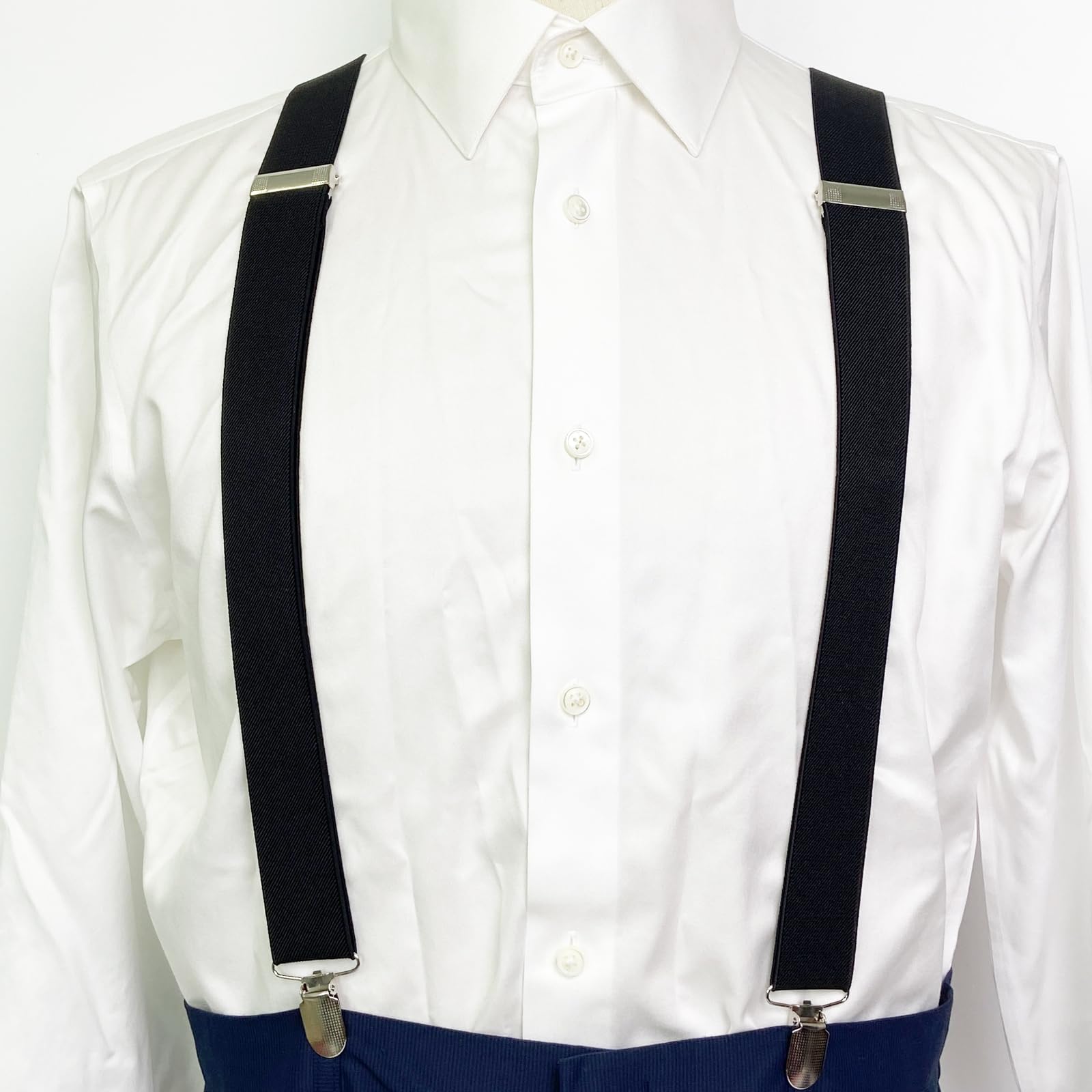 Bretelles robustes de 3,5 cm de large avec clips métalliques solides, élastiques réglables, taille unique pour homme et femme, affaires, mariage décontracté
