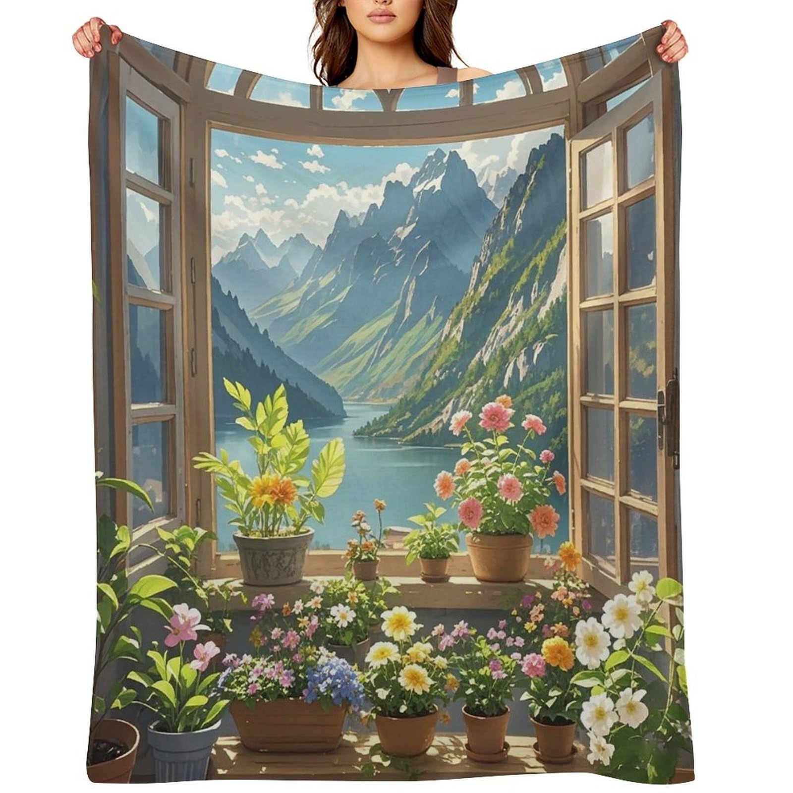 Natural Scenery Throw Blanket for Couch and Bed Super Soft Warm Lightweight Throw Blankets Cozy Fuzzy Flannel Blanket Personalized Decorative Blankets for Sofa Decor 60"x80"