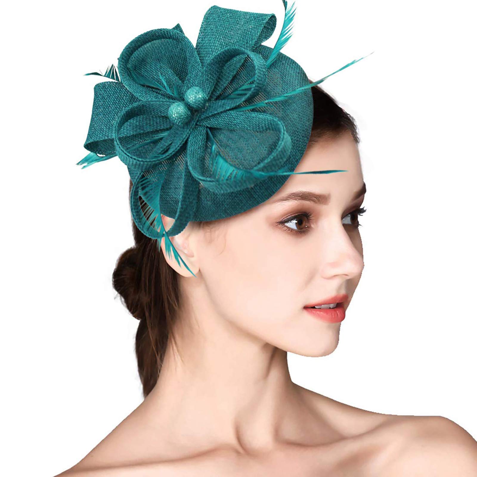 Buy HOLDOOR Fascinator Sinamay Feather 