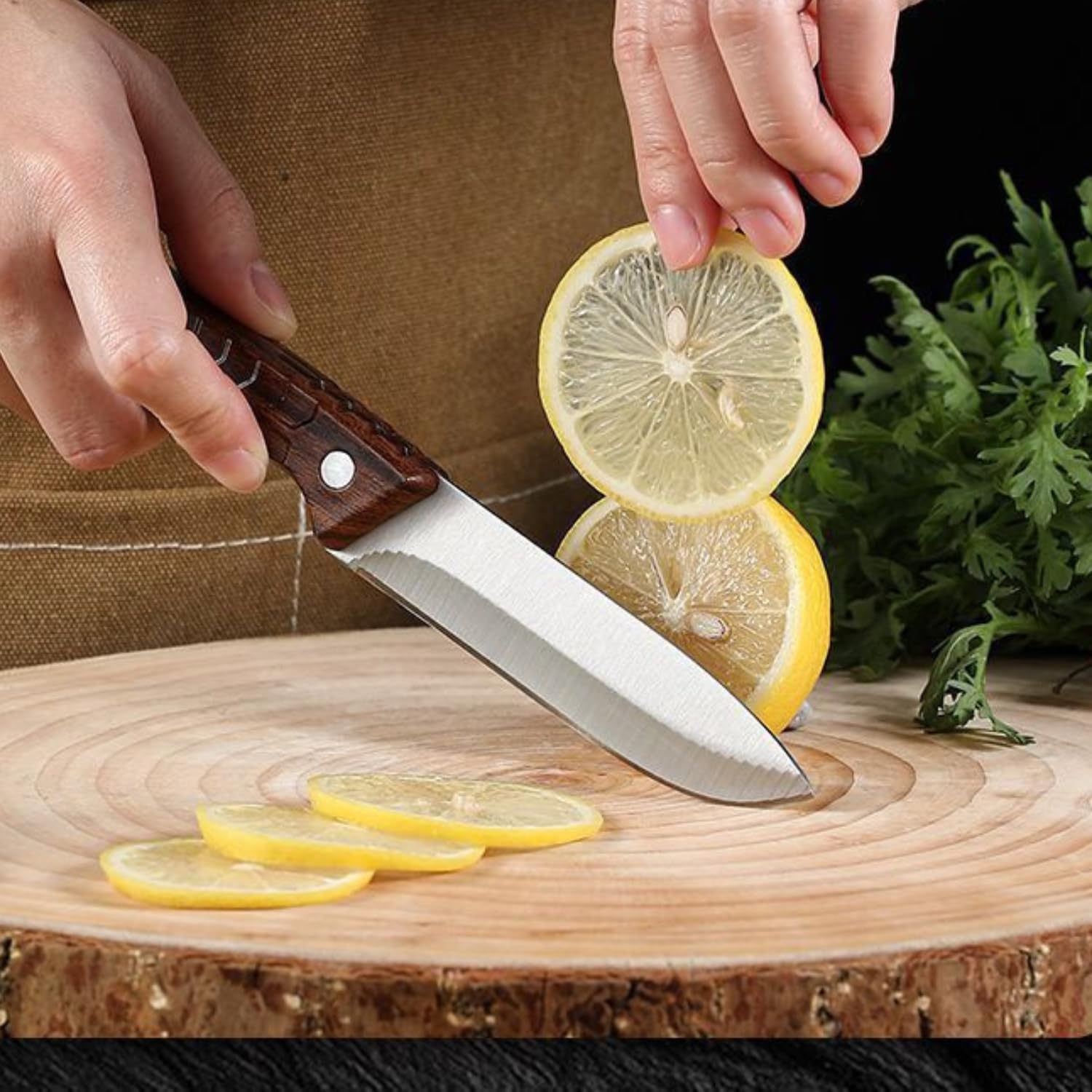 Kneefcy Multipurpose Stainless Steel Chef Knife with ABS Handle β Professional Kitchen Knife for Cutting, Chopping and Slicing Vegetables, Meat, Fruits and Household Cooking Utility Use 4