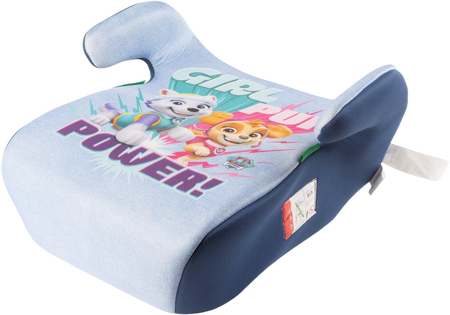 Tataway Asiento trasero infantil Paw Patrol Girl I-Size ECE R129, altura infantil 126-150 cm, 22-36 kg, 6-12 años, grupo 3, ligero y fácil de transportar, extraíble y lavable