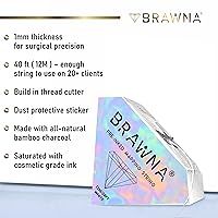 Vista 3 de Cuerda blanca preentintada para mapeo de cejas, suministros de microsombreado, kit de tinte de henna para cejas, herramienta de medición de cejas