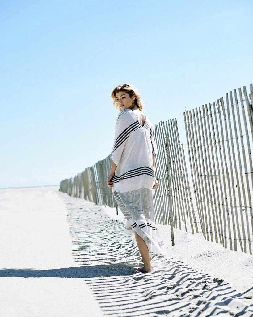 Copricostume Donna Copricostume da Spiaggia Bikini Ampio e Confortevole con Scollo a V for Donna, Striscia di Cotone, Gonna da Vacanza, Stile Lungo Copricostume Donna Mare
