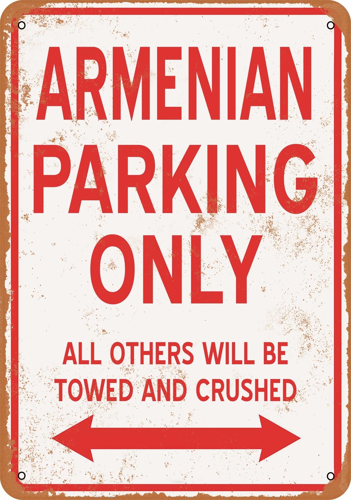 Metal Sign - ARMENIAN PARKING ONLY - Vintage Look home decor