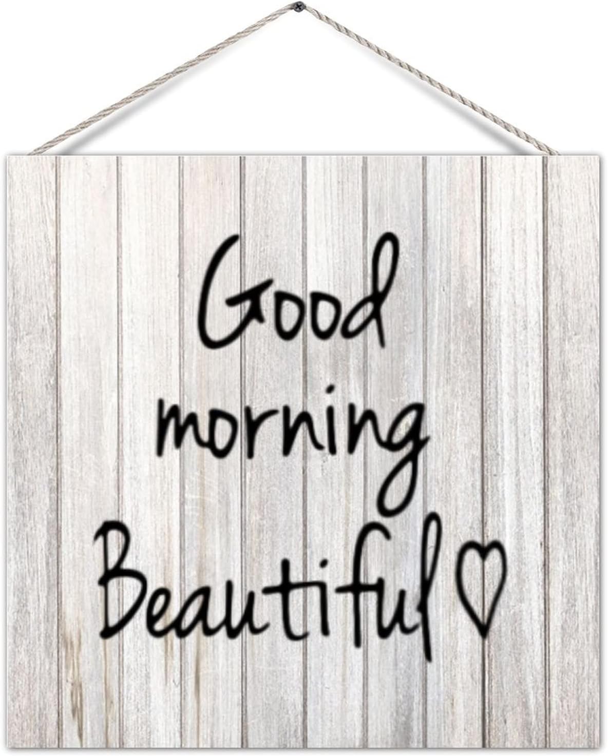 Wood Pallet Sign Good Morning Beautiful Rustic Rural Wall Pediment Wooden Pallet Sign Plaque with Ropes Nostalgic Wooden Decoration Wall Hanging for Farmhouse Kitchen Yard : Home & Kitchen
