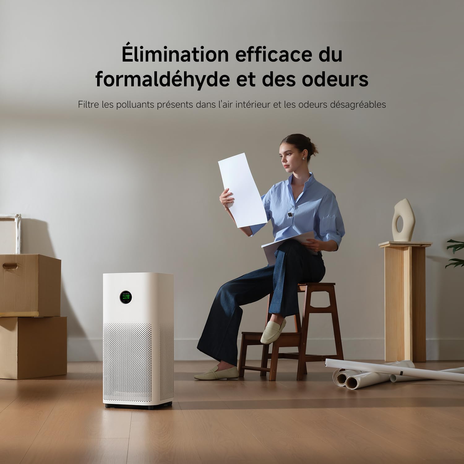 Xiaomi Smart Air Purifier 6 : Purificateur HEPA pour pièces jusqu'à 87,5 m² | CADR 443 m³/h, élimine 99,97 % des allergènes,Mode nuit silencieux,contrôle via App et Alexa,Air pur pour toute la maison
