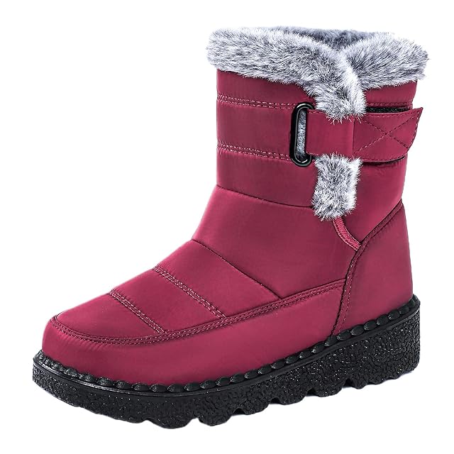 Womens Waterproof Frosty Snow Boot Womens Casual High-top Shoes Winter Plush Lining Warm Shoes Thick-soled Lace-up Snow Boot