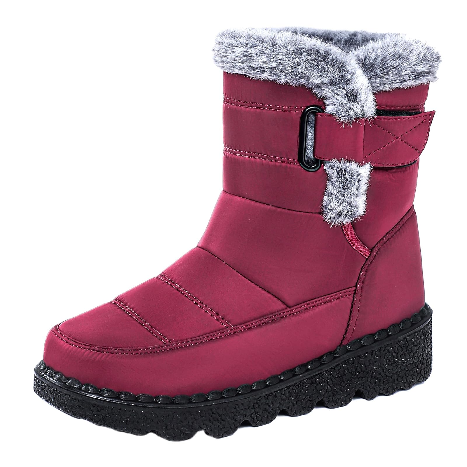 Womens Waterproof Frosty Snow Boot Womens Casual High-top Shoes Winter Plush Lining Warm Shoes Thick-soled Lace-up Snow Boot