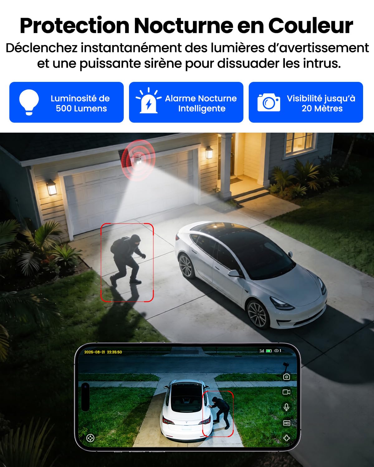 UCOCARE 4G LTE Camera Surveillance Solaire Exterieure sans Fil
