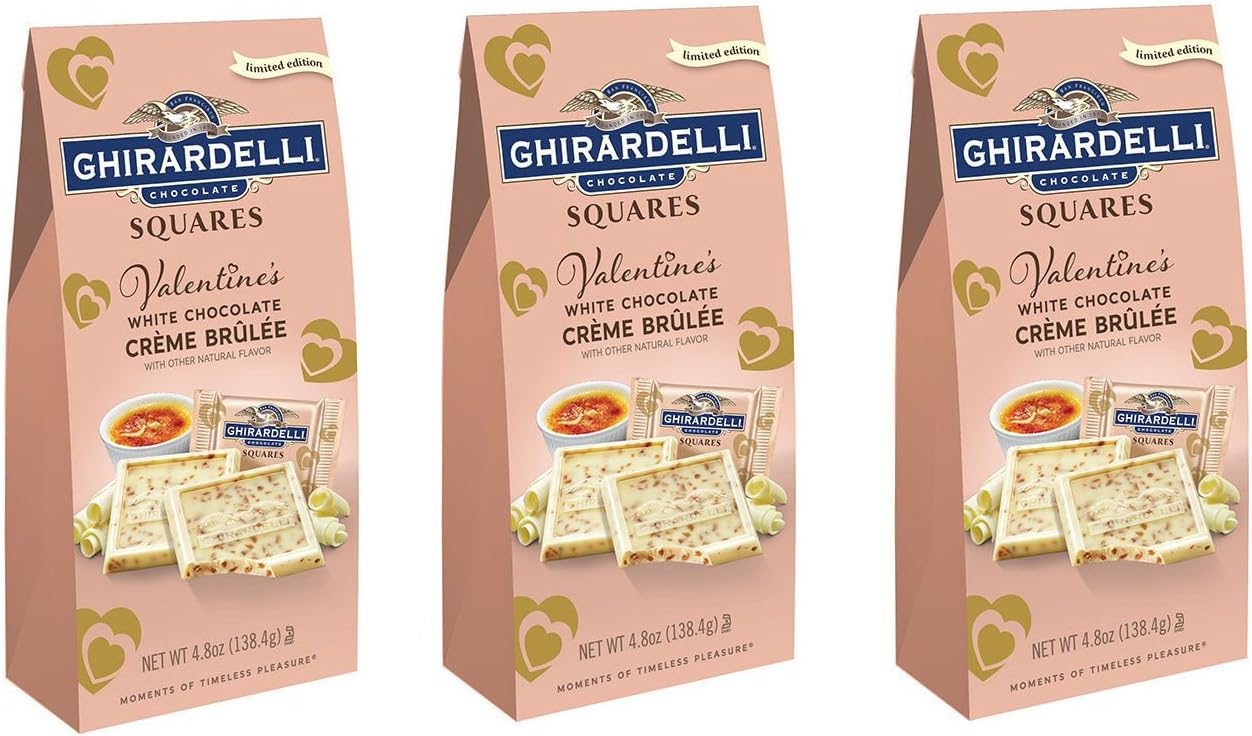 Ghirardelli Valentine's Crème Brulee Squares (Pack of 3)