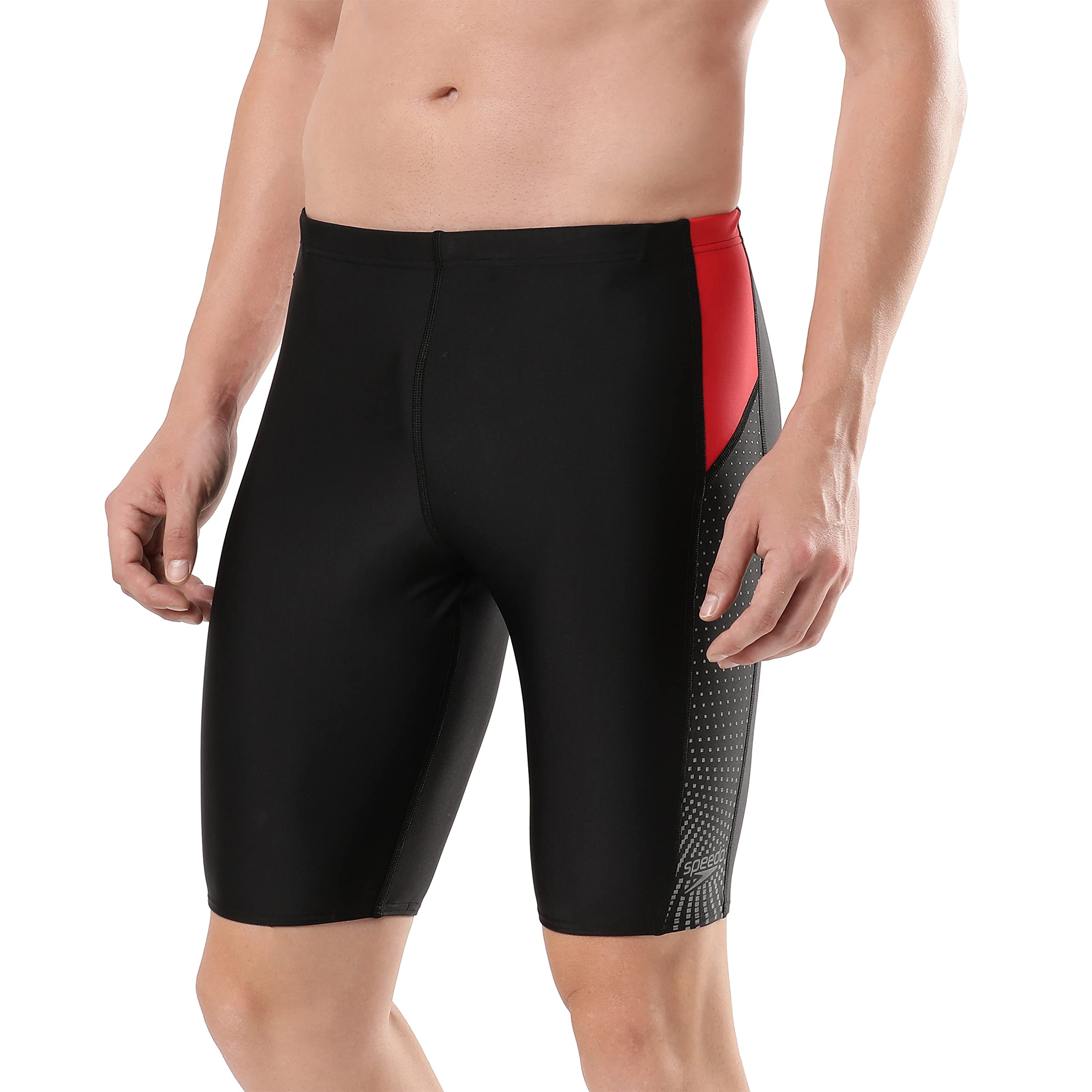 Speedo Men's Endurance 10 Dive Aquashort - Black & Fed Red 1