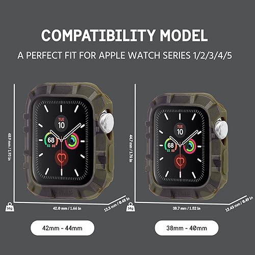 Miniatura 6 de Case-Mate - Protector Series - Parachoques para Apple Watch Series 12345 de 1.654-1.732 in - Verde Camo