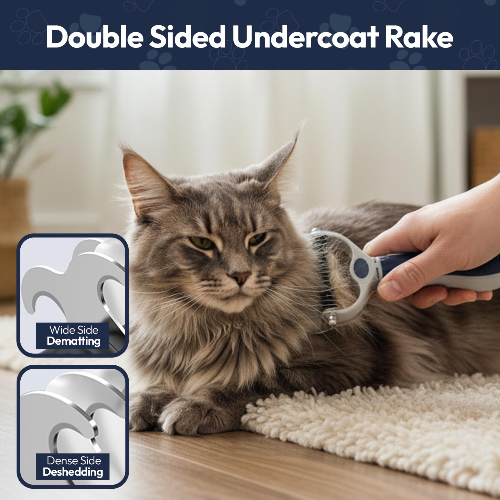 BPG Pet Grooming Tools for Dogs & Cats- 3 Piece Dog Grooming Kit, Slicker Brush, Bath Brush and Undercoat Rake- Non-Slip Easy to Use Deshedding Tools for All Coat Types - image 4