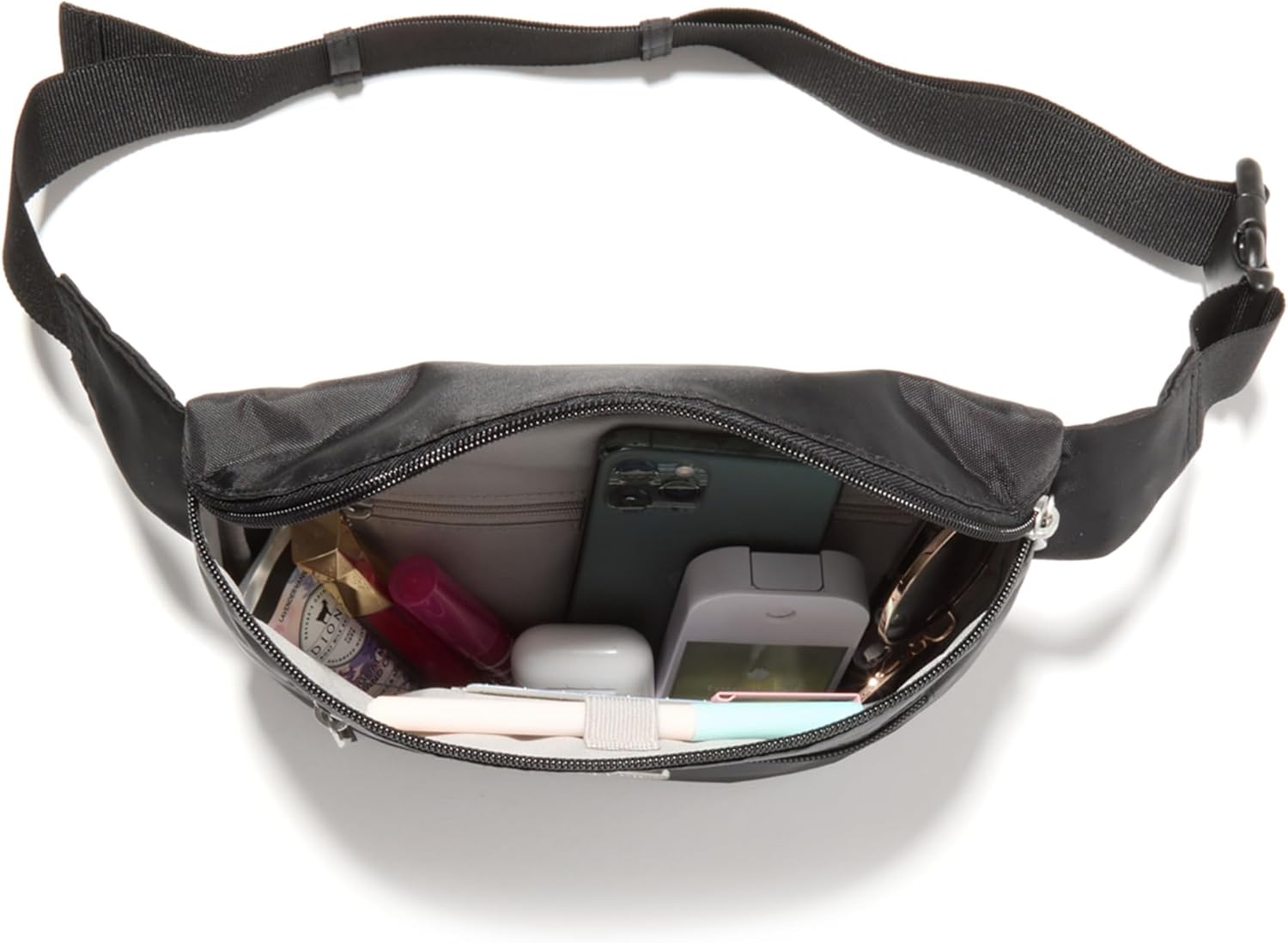 Baggallini Essential Belt Bag - 19x6" Crossbody Fanny Pack Waist Pack w/RFID & Adjustable Strap