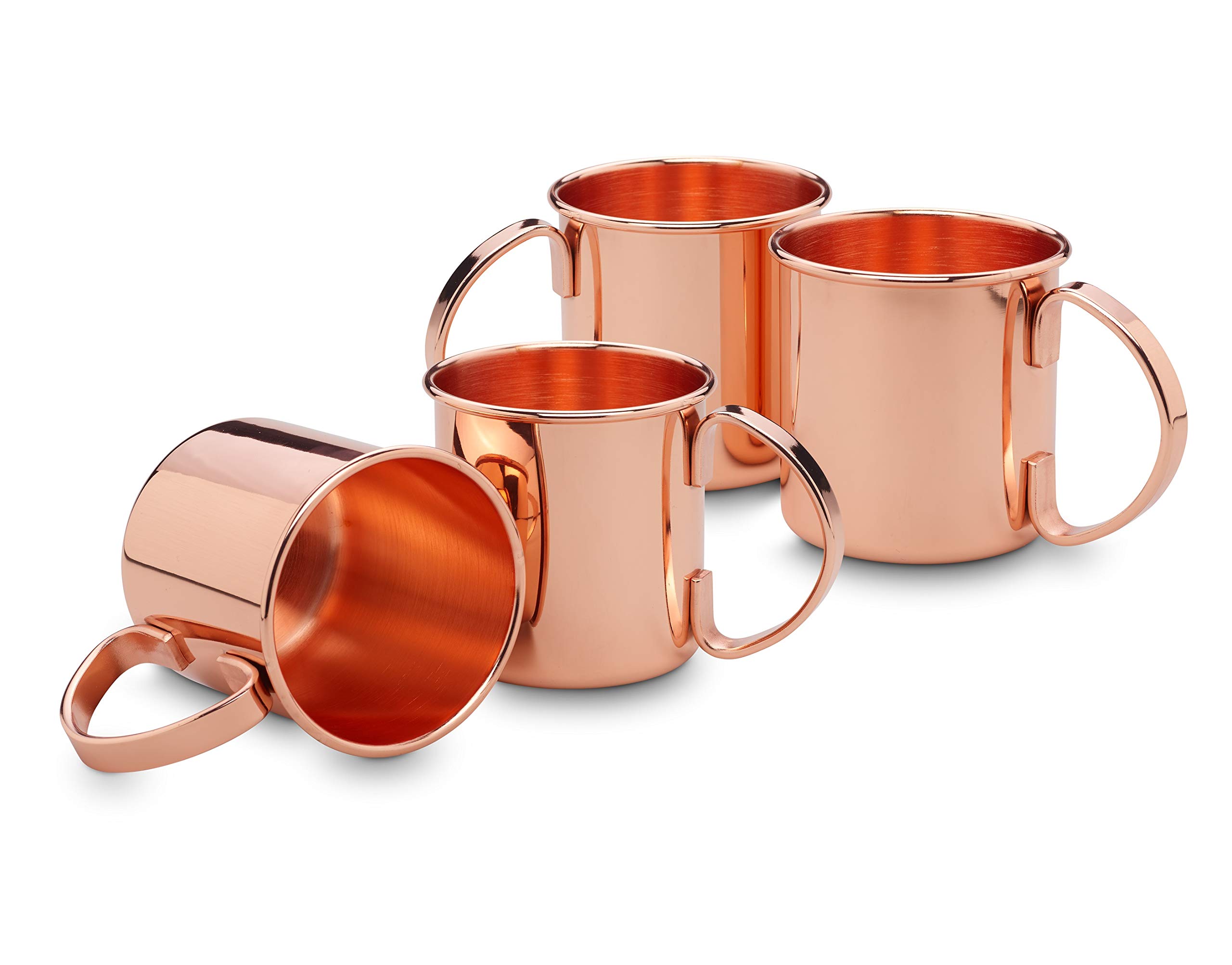 ECHTWERK Moscow Mule Copper Cups Set of 4 Made of Stainless Steel 9 x 13.7 cm 450 ml with Gift Box