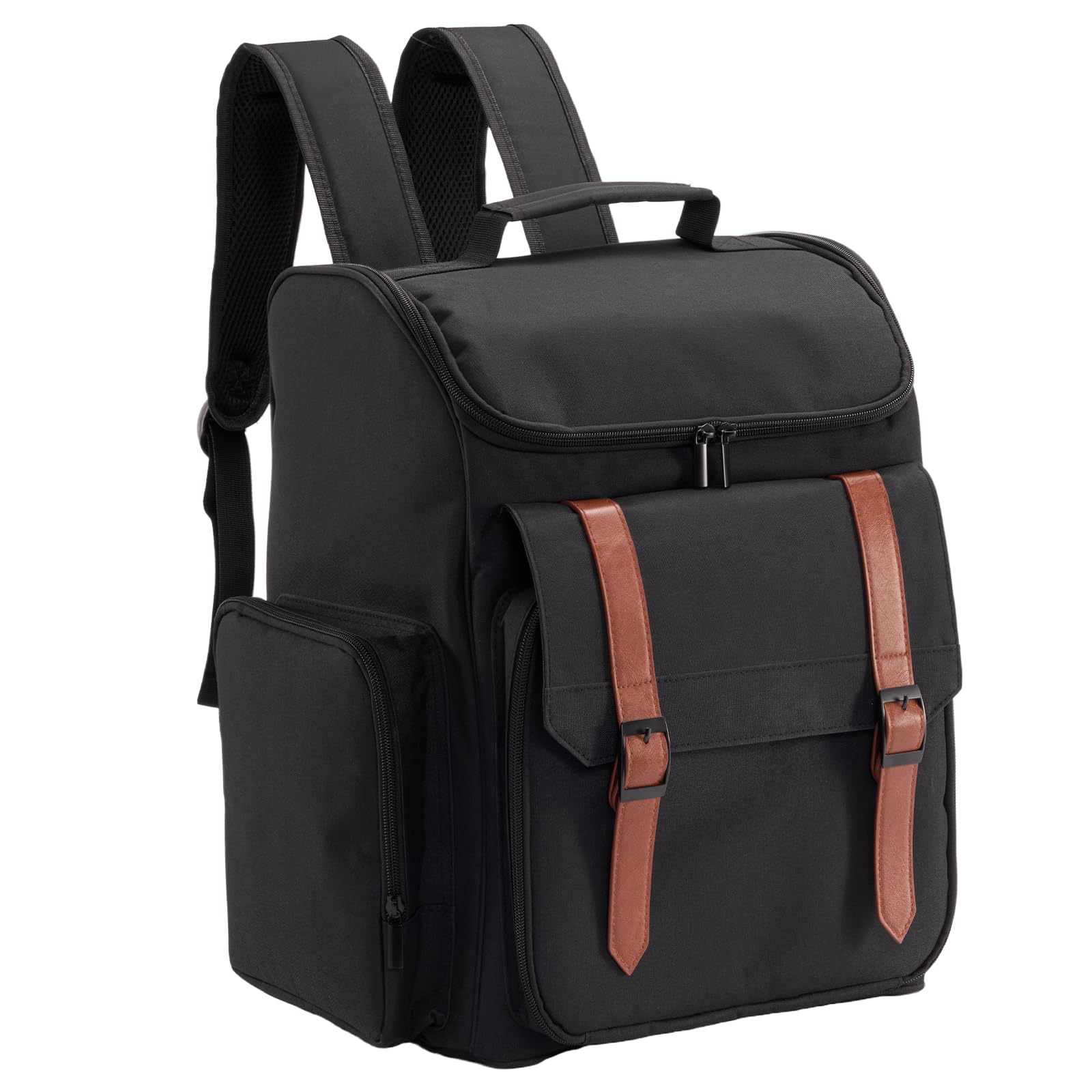 Hautton Mochila de Peluquería Profesional, Bolsa de Viaje Grande para Peluqueros con Correa de Hombro, Mochila para Herramientas de Corte de Pelo y Suministros de Peluquería - Negro