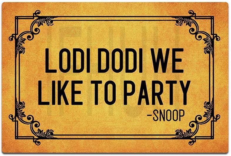 Funny Front Door Mat Lodi DODI We Like to Party Doormat Funny Doormat Entrance Floor Mat Funny Doormat for Outdoor/Indoor Uses, Low-Profile Rug Mats for Entry 23.6"(W) X 15.7"(L)