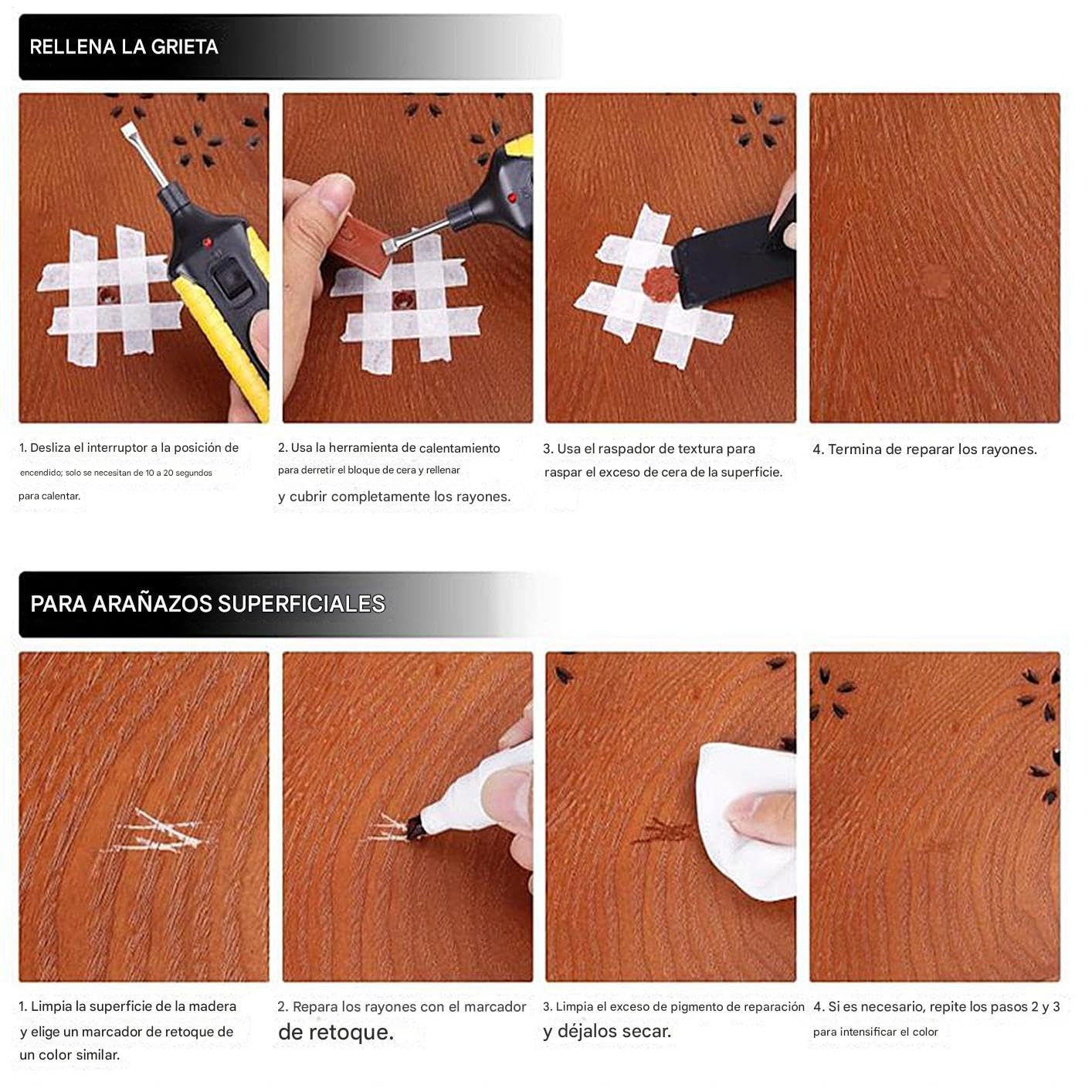 Kit reparación laminado Marcador pintura impermeable y pintable