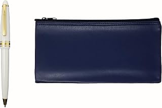 Security Bank Deposit Bag/Utility Zipper Coin Bank Bag, 11 X 5.5" Inches, Navy