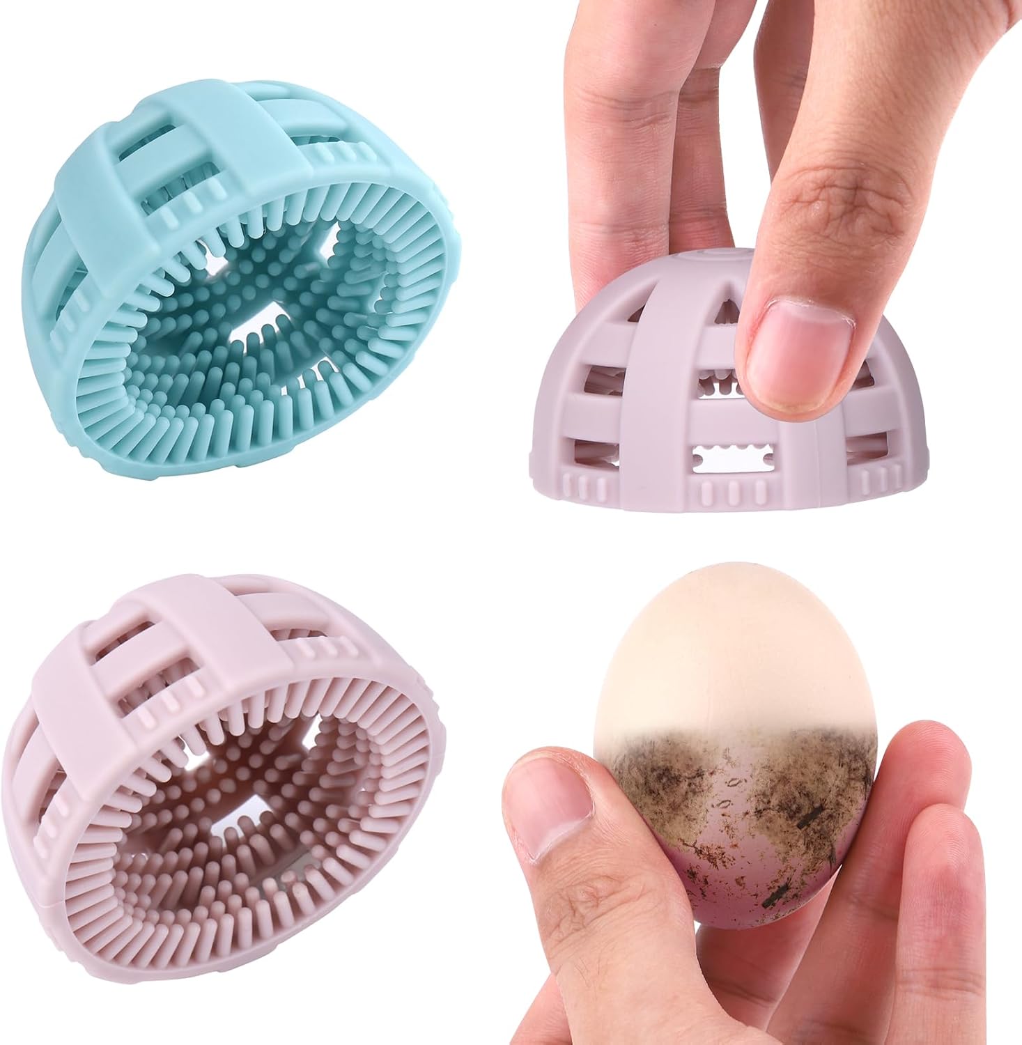 Cadeya Egg Cleaning Brush Silicone, 2PCS Egg Scrubber for