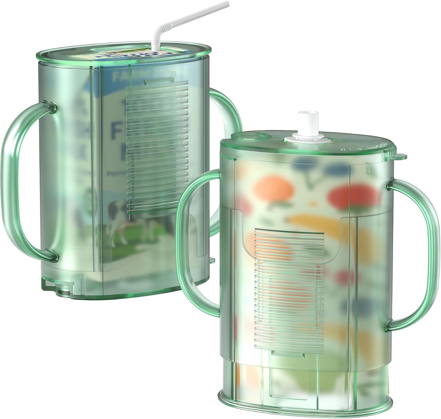 Pouch Holder No Squeeze for Food Pouches & Drink Boxes, Adjustable Baby Pouch Holder With Larger Capacity Allows Toddlers Self-Feed Avoid Mess (GREEN)