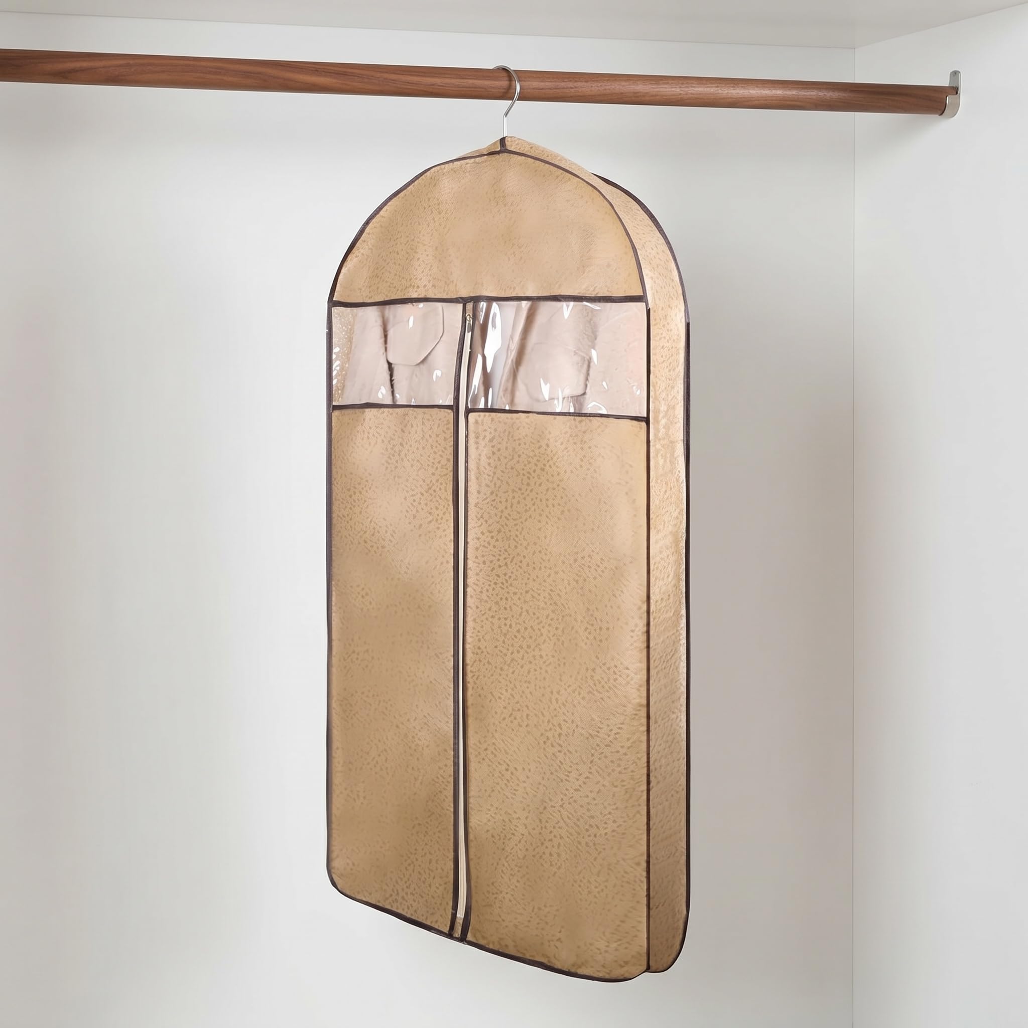 Confezione da 3 Copriabiti Traspiranti - Sacchetti Antipolvere in Tessuto Non Tessuto per Abiti, Ideali per Appendere Vestiti, per Viaggi E per Riporre Cappotti E Abiti Brown 108cm/42.5in