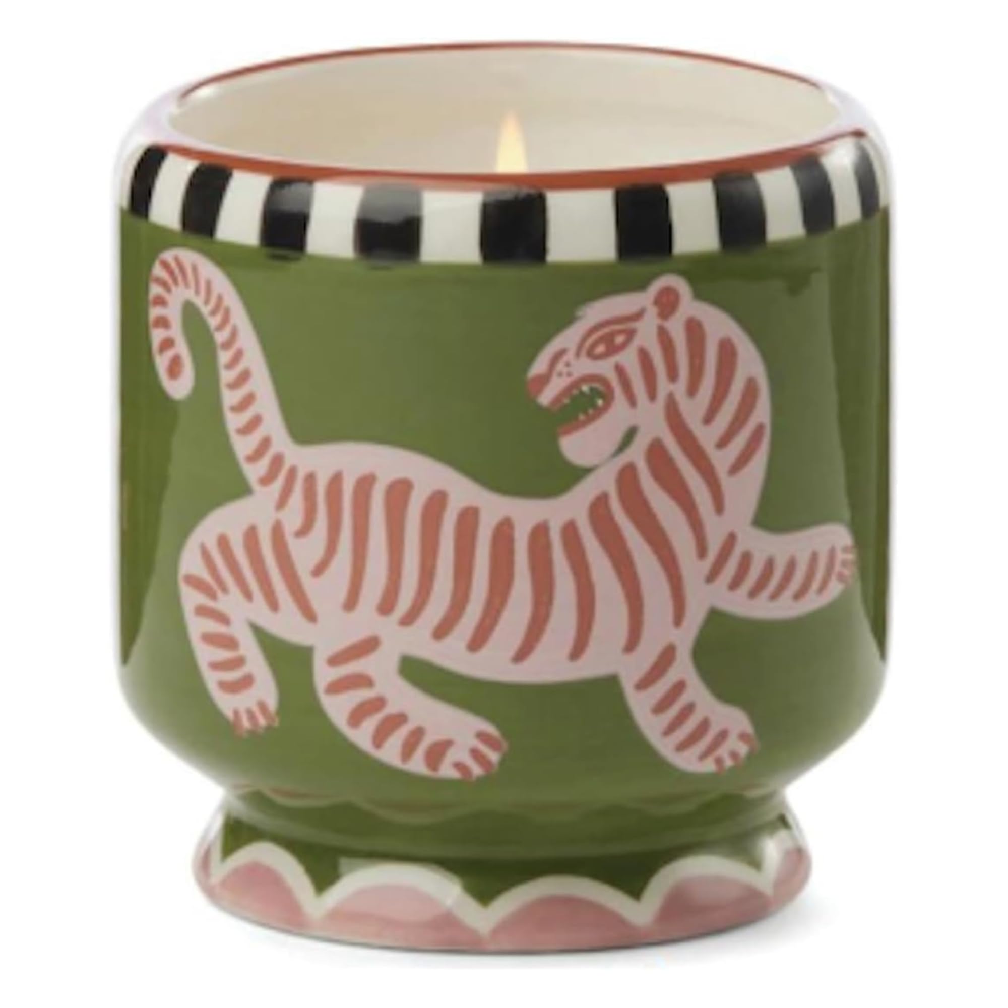 Paddywax Scented Candles Dopo Hand-Painted Ceramic Luxury Artisan Candle, 8-Ounce, Tiger - Black Cedar & Fig