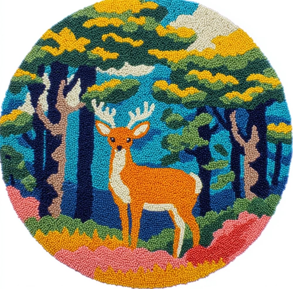 kitphoenix Latch Hook Kits for Adults, Forest Deer