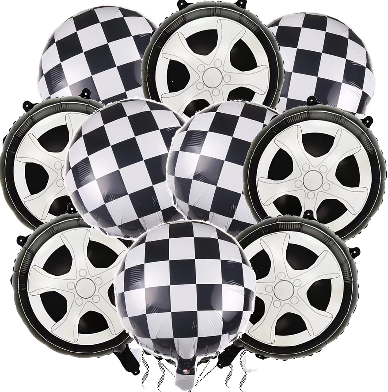 10PCS 18 Inch Race Car Balloons Wheel Balloons Race Car