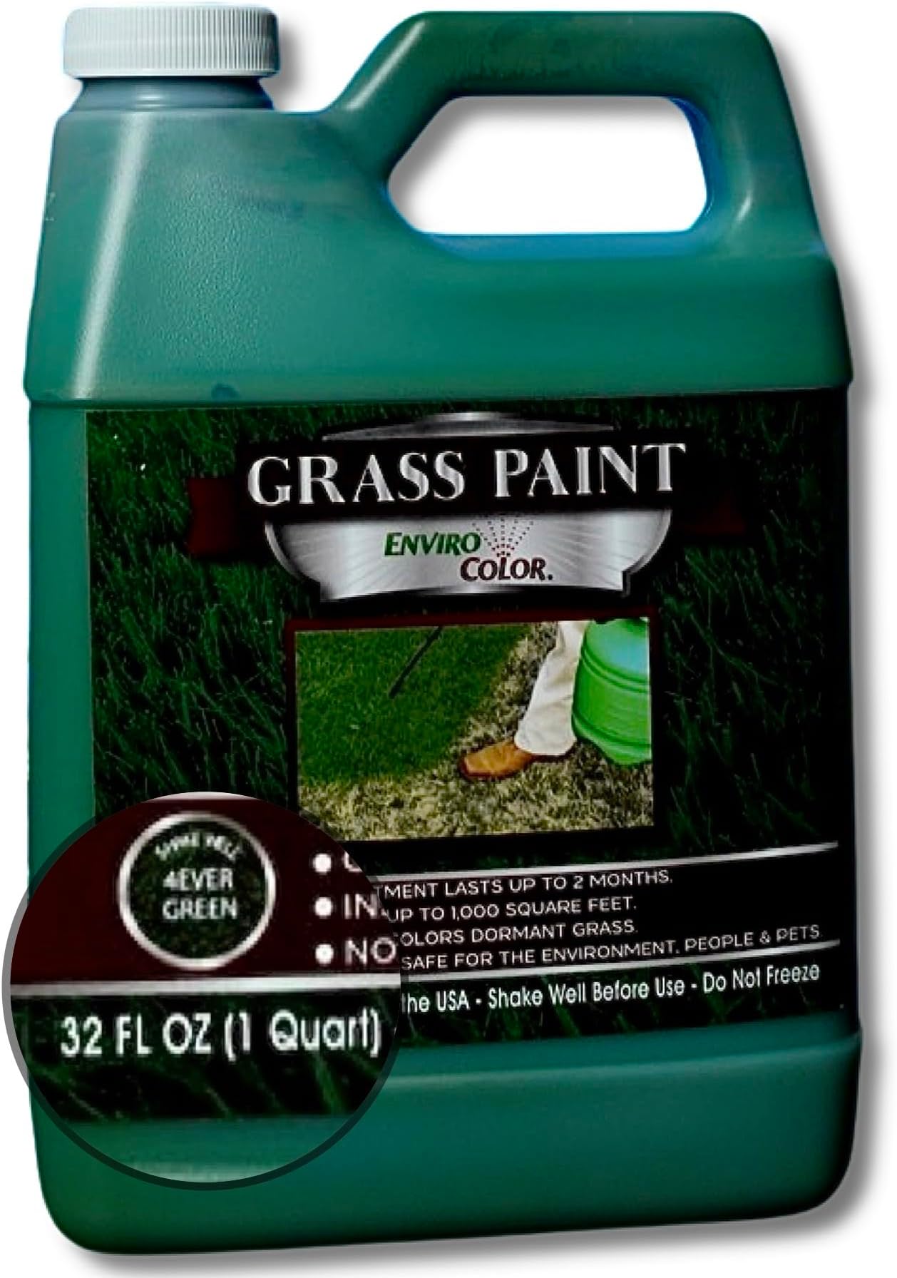 EnviroColor 4EG0032 851612002100 (1,000 Sq.Ft) 4Evergreen Grass & Turf Paint, Green, 1000 Square Feet