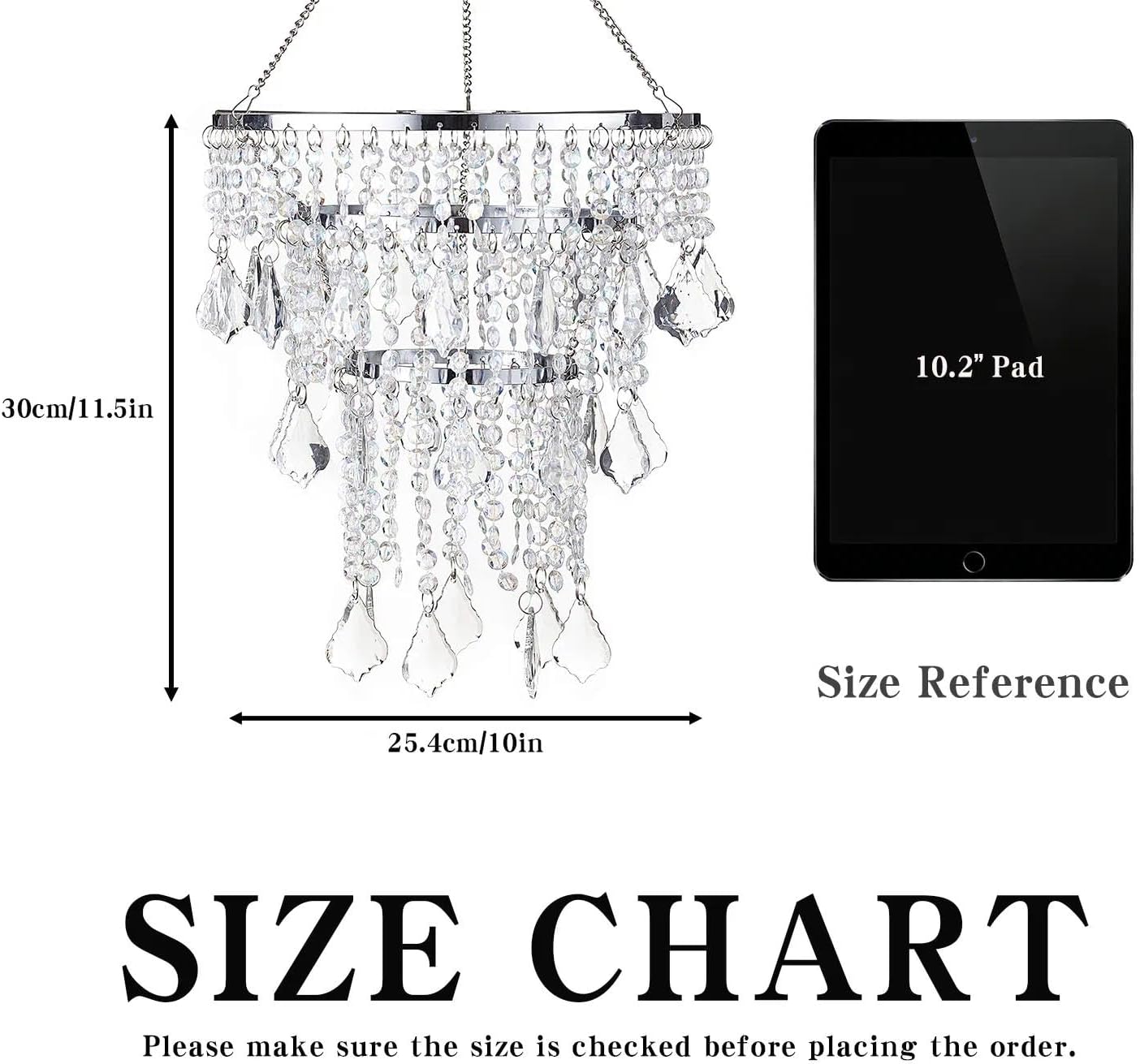 Acrylic Chandeliers Lampshade - Mini Beaded Light Fixture - Crystal Pendant Ceiling Light Shade for Wedding/Bedroom/Hallway/Bathroom