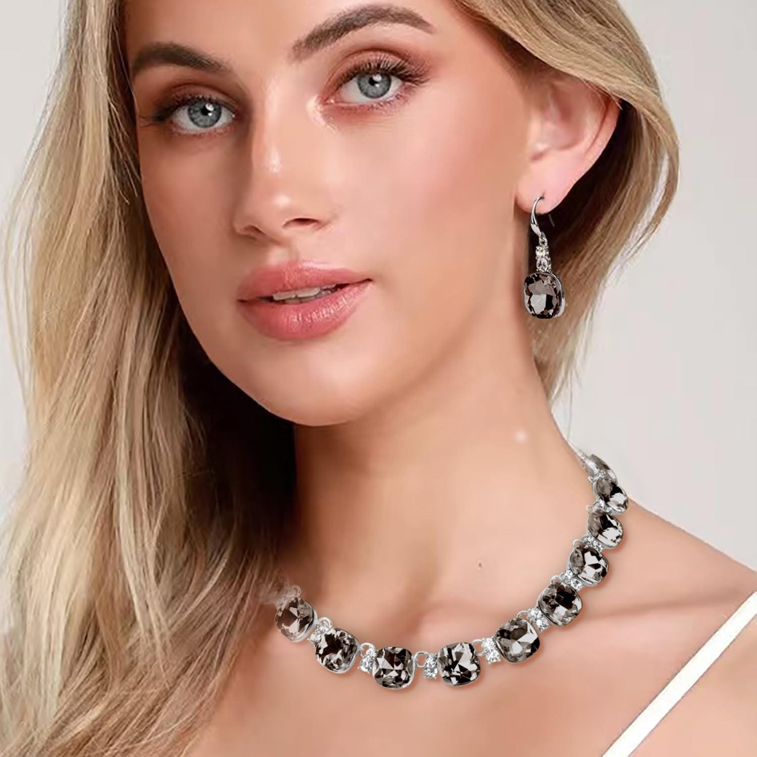 Crystal Statement Necklace Glass Crystal Collar Choker Necklace for Women Bridal Necklace Costume Jewelry Necklaces for Women - Image 4