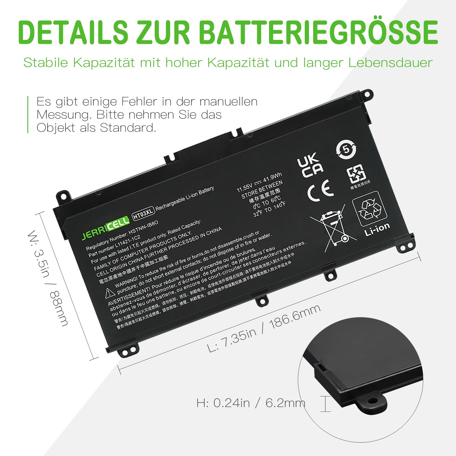 HT03XL HTO3XL L11119-855 Laptop Akku für HP Pavilion 250 G7 255 G7 14-CE 14-CF 14-CK 14-cm 14Q-CY 14S-CF 15-CS 15-CW 15-DA 15-CR 15-CU 17-by 255 G7 340 G5 348 G5 L11421-542 HSTNN-LB8M