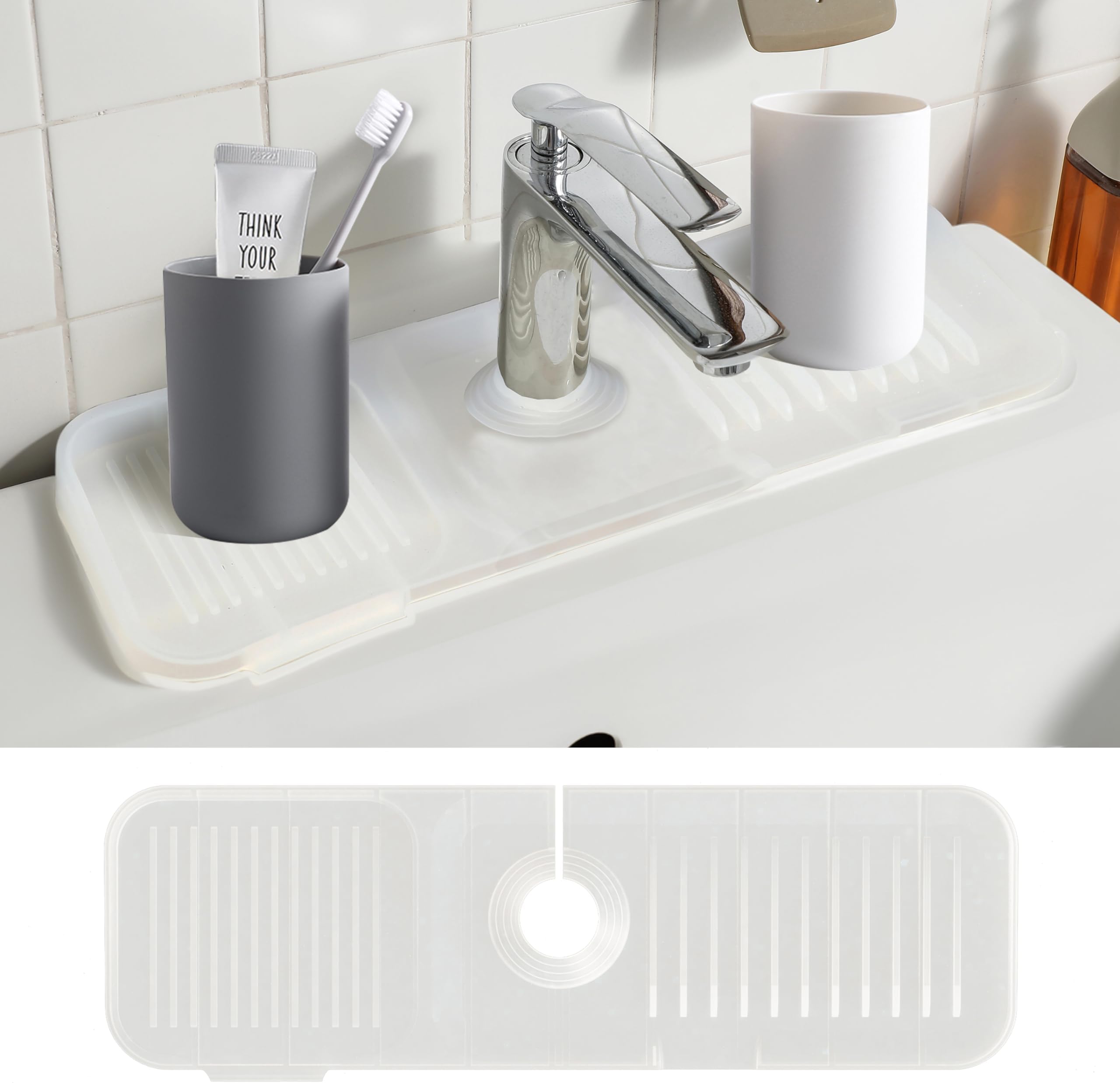 14"X3.9"Transparent Color Kitchen Faucet Splash Guard